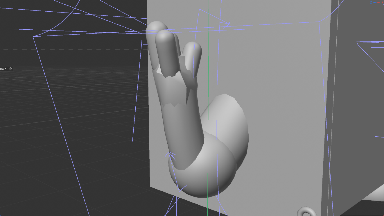 A closeup of the difficult right arm that I struggled to model.